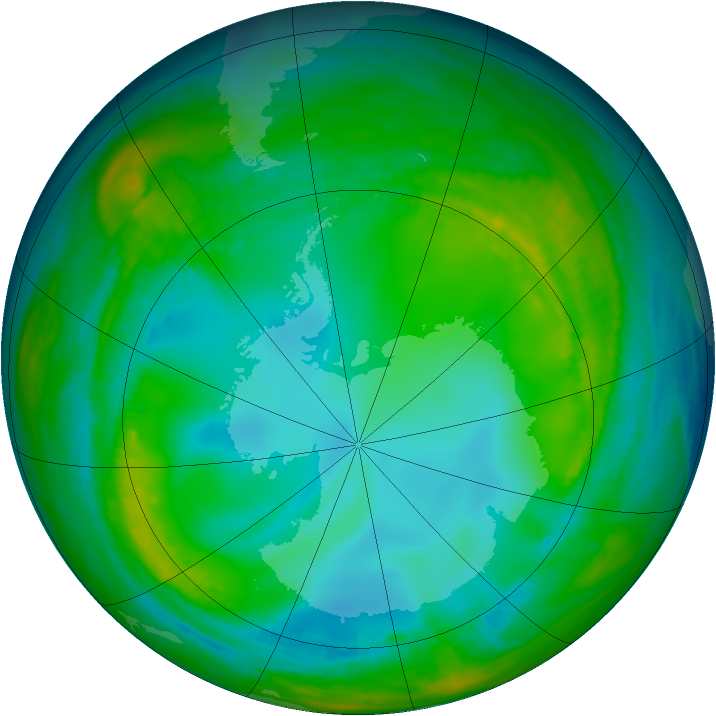 Antarctic ozone map for 29 May 1981